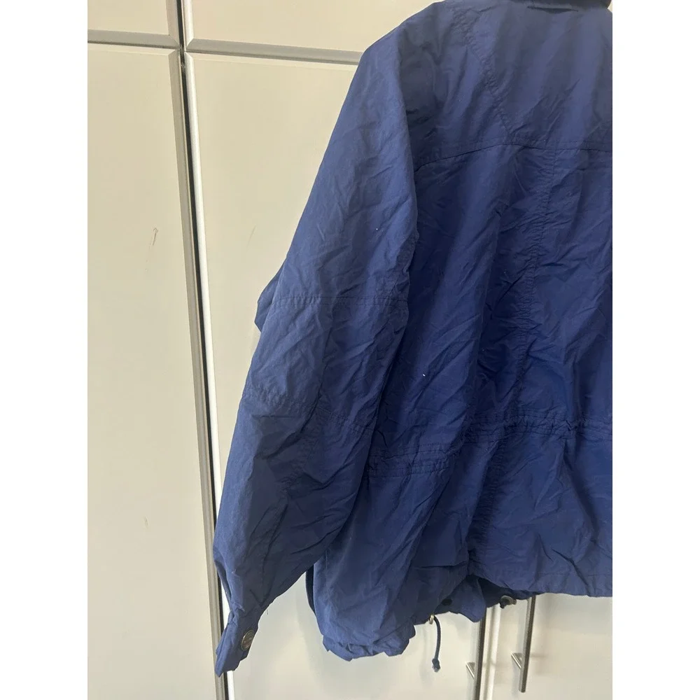 Vintage Schoffel Blue Utility Jacket Hooded Full Zip Windbreaker‎ Mens Medium